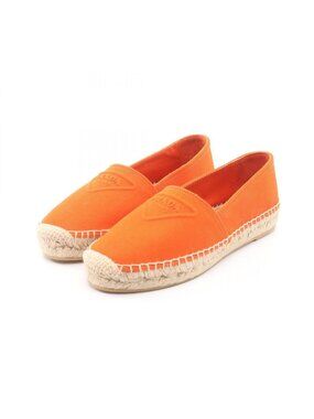 Prada Slip Ons Triangle Logo Espadrilles Canvas Slippers